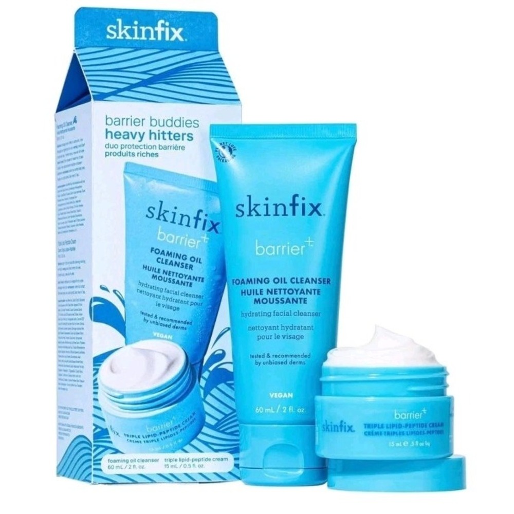 NEW Skinfix Heavy Hitters Barrier Buddies Foaming Oil Cleanser & Peptide Cream